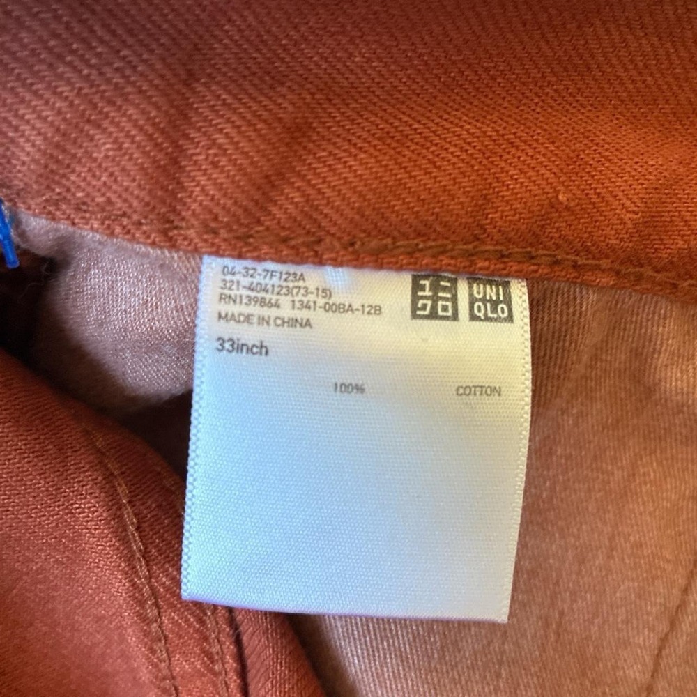 70s Retro Boho Uniqlo U orange chino pants - Picture 6 of 6